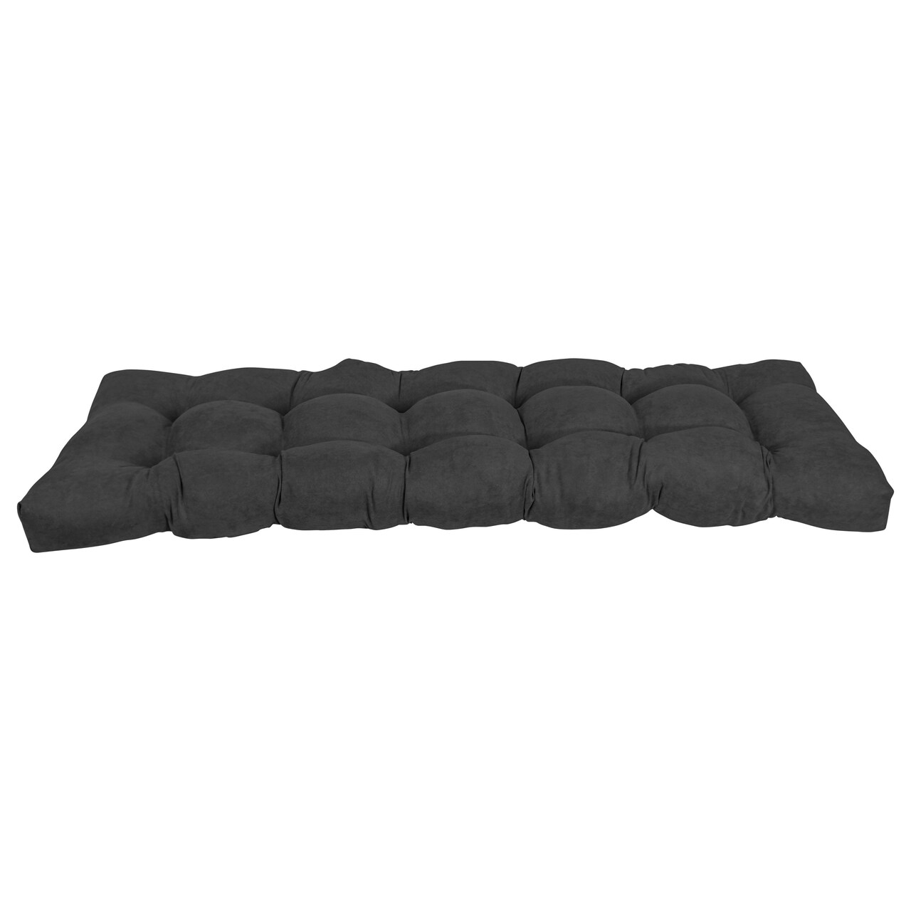 60-inch by 19-inch Tufted Solid Microsuede Bench Cushion Black-Color